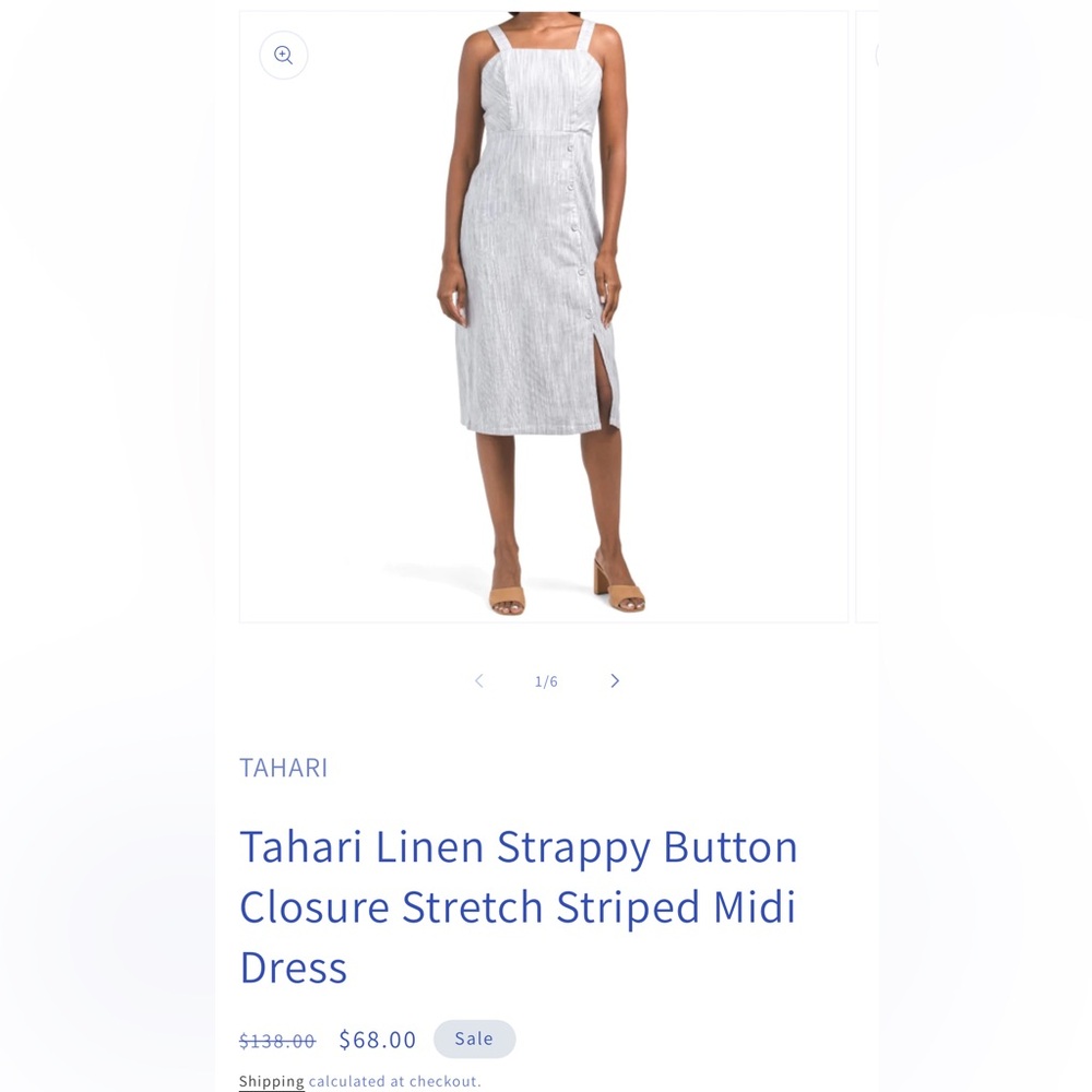 Tahari Linen Midi Dress